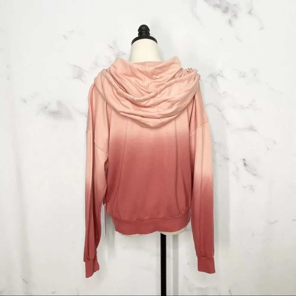 NWT Young Fabulous & Broke Ombre Piper Hoodie Pink Boho Beach Lounge Size S